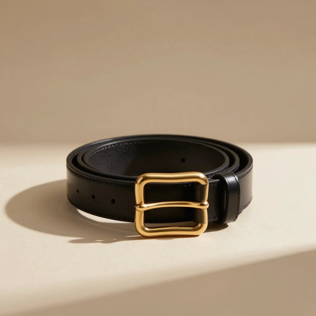 Cintura in Pelle con Fibbia Scultorea
